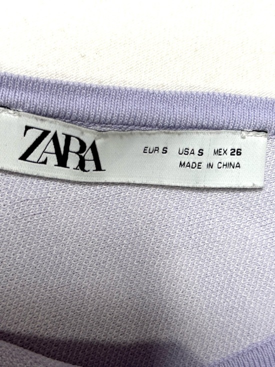 Zara Lavender Gingham Knit Crop Top V-Neck Bralette Size Small - Picture 5 of 5
